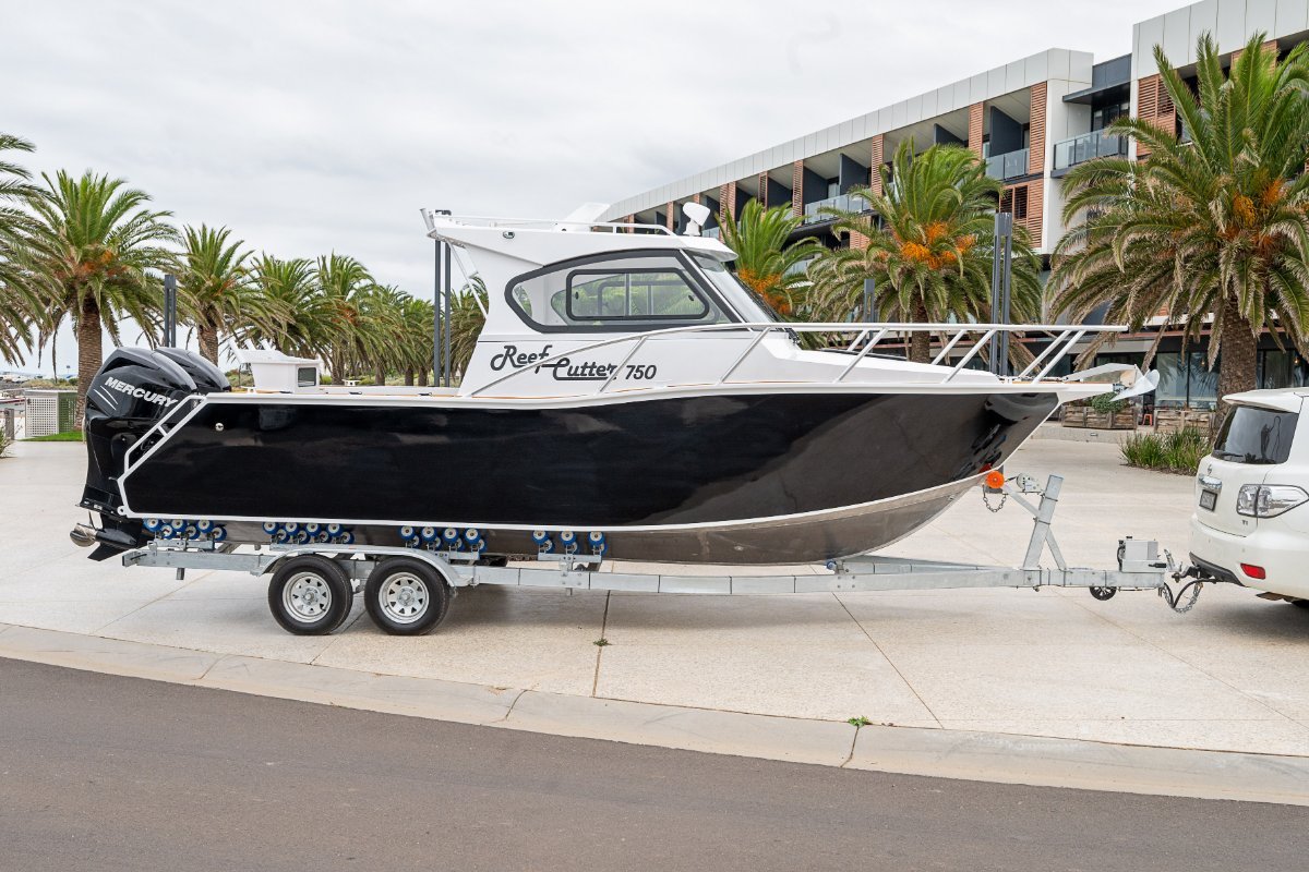 AOMAS boat ready on a trailer